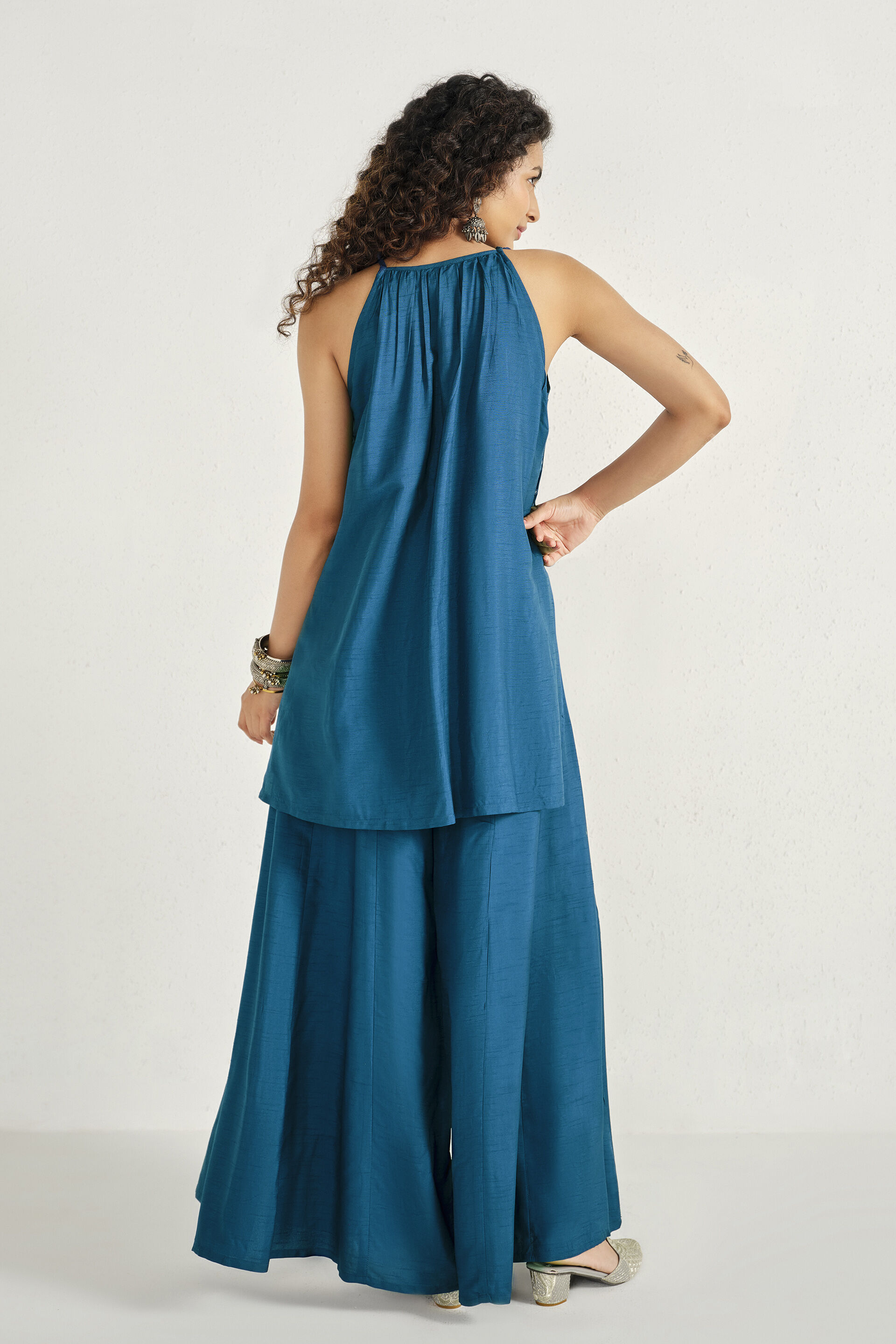 Nora Embroidered Indigo Kurta Set, Indigo, image 5